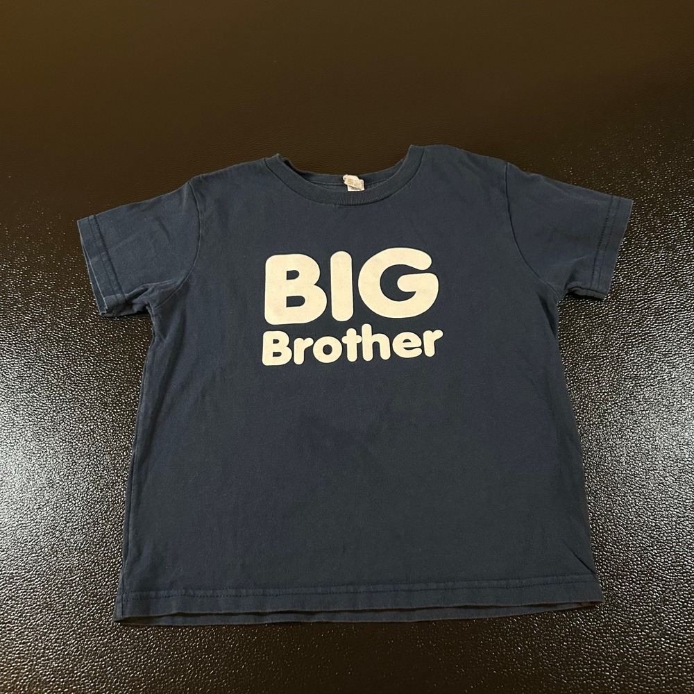 Rabbit Skins Big Brother T-Shirt‎ Graphic Tee Blue Kids Size 5/6